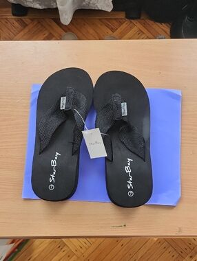 Women’s Black Wedge Flip Flops - Comfortable Slip-On Sandals